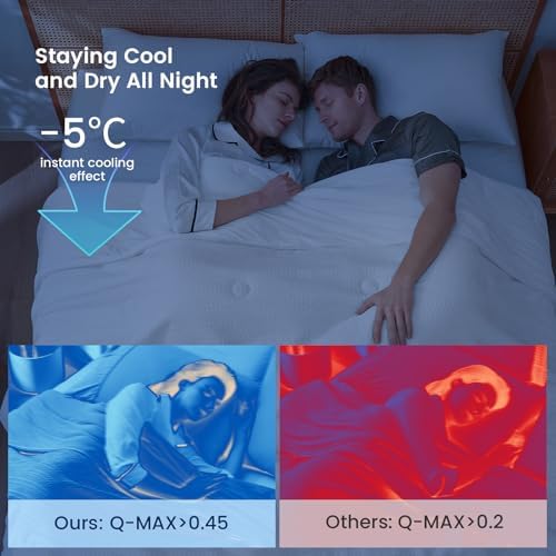 Waffle Cooling Comforter Blanket for Hot Sleepers, Queen Size, Beige - Image 5