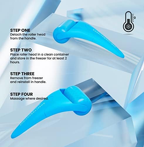 ROSELYNBOUTIQUE Ice Roller for Face Wrinkles Fine Lines Puffiness Stick Massager Facial Skin Care Tools Self Care Gifts for Men Women (Blue) - Image 3
