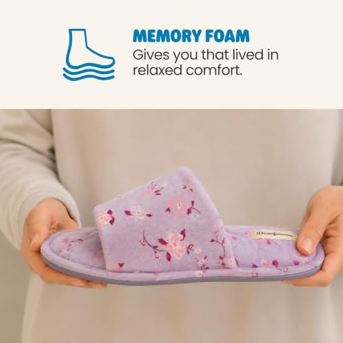 Dearfoams womens Slipper Memory Foam Summer House Shoe Beatrice Terry Slide - Image 5