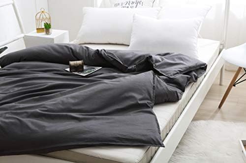 F.Y.Dreams Weighted Blanket Duvet Cover 60x80 inches with 8 Ties,Zipper on Long Side/100% Cotton, Dark Grey/Just Duvet Cover - Image 2
