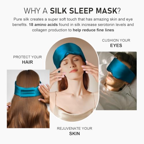 LitBear Silk Sleep Mask for Side Sleeper, Eye Mask Sleeping for Women Men - Image 6
