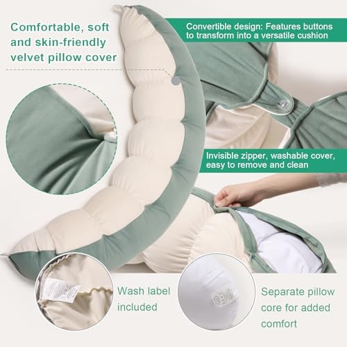 Peallow(Pat. Pend) – Long Round Body Pillow for Adults, Bolster Pillow for Sleeping, Soft and Supportive Pillow for Sleeping & Lumbar Support - Image 4
