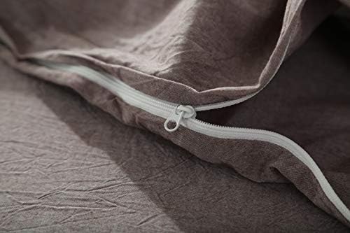 F.Y.Dreams 100% Washed Cotton Duvet Cover for Weighted Blanket 48x72 inches with 16 Ties, Zipper on Long Side/Purple Bean Paste/Just Duvet Cover - Image 3