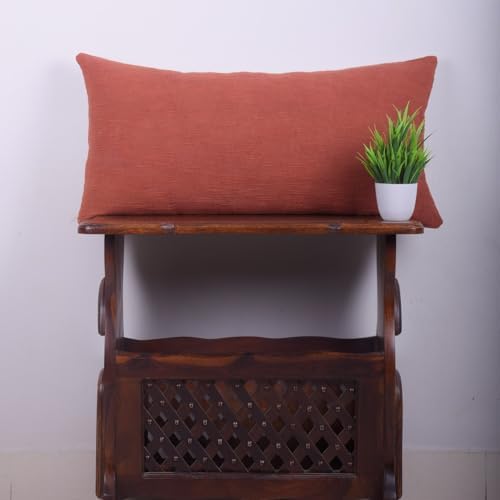 Trade Star Modern Mudcloth Cushion Case 100% Cotton Pillow Cover Throw Cover Lumbar Boho Pillow Cases Fall Decor Cushion Case for Couch Decorative (Rust Solid 12X24 INCHES) - Image 4