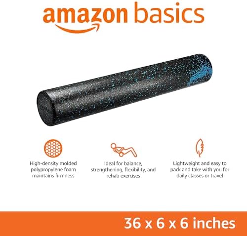 Amazon Basics High Density Foam Roller for Exercise and Recovery, 36 Inches, Blue Speckled - Image 2