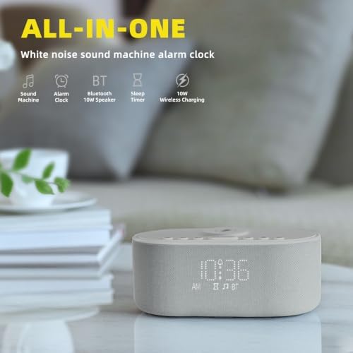 Odokee Sound Machine Alarm Clock with Wireless Charging - Image 2