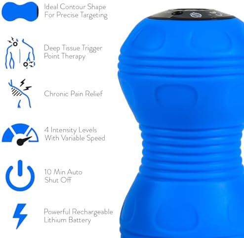 Rolling With It Vibrating Peanut Massage Ball, Deep Tissue, Blue - Image 2