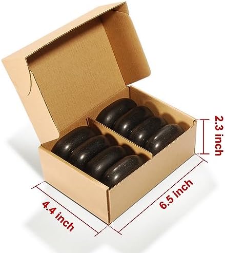Master Massage Large Flat Ovular Basalt Hot Stone Massage 8piece Pack 3" X 2X 1rock, for Professional, Spa, Massage Therapy, Relaxation,1 Count,Black - Image 2