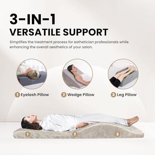 Lash Bed Foam Topper, Massage Table High-Density Foam Mattress Topper, Ergonomic Curved Lash Bed Cushion for Beauty Salon - Image 3