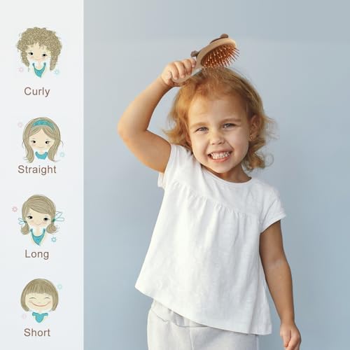 Toddler Soft Massage Comb - Mini Hairbrush for Thick, Curly, Thin, Long or Short Hair, Ideal for Travel (Beige) - Image 4