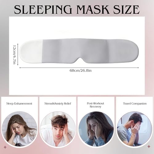 Weighted Sleep Mask for Side Sleepers, 100% Blackout Eye Mask for Sleeping with Adjustable Strap, Dual-Sided Cooling Silk & Warm Cotton Blindfold, Zero Pressure Eye Cover for Travel, Nap & Yoga - Image 2