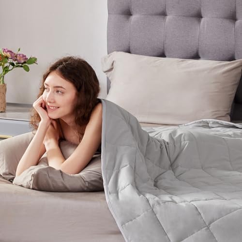 Weighted Blanket Queen Size (60"x80" 15lbs),Ultra Soft and Cozy Cooling Weighted Blanket Queen Size for Adult,Heavy Blanket with Machine Washable Soft Blanket, Stone Grey - Image 7