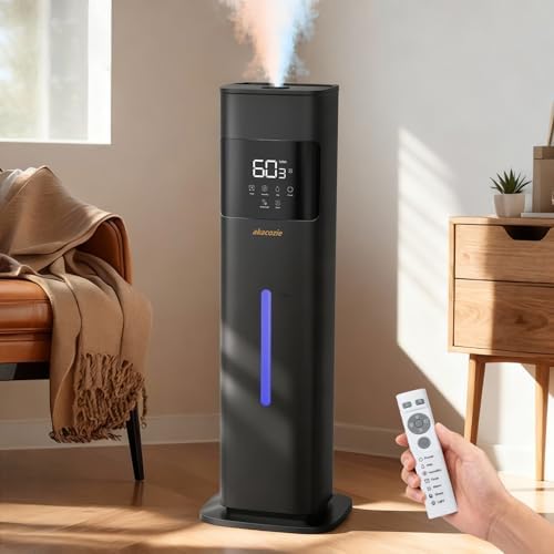Warm & Cool Mist Humidifiers for Bedroom 500 sq ft, 2.1Gal/8L Top-Fill Humidifier Large Room with Essential Oil Diffuser, Large Room Humidifiers for Home Baby Nursery Office Plants, Black by akacozie