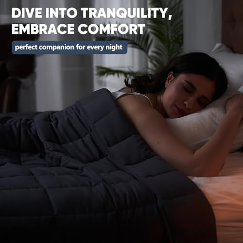 yescool Weighted Blanket for Adults (20 lbs, 60” x 80”, Grey) Cooling Heavy Blanket for Sleeping Perfect for 190-210 lbs, Queen Size Breathable Blanket with Premium Glass Bead, Machine Washable - Image 6