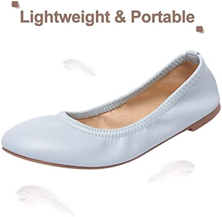 LM Women's Ballet Flats Round Toe Slip On Flats Shoes Casual Dress Shoes Foldable Portable Travel Ballet Flat - Image 3