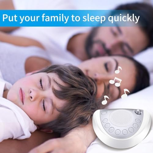 Raynic White Noise Machine, Battery Powered Sound Machine, Portable Sleep Machine with 24 Natural Soothing Sounds, Timer, USB Port, Headphone Jack for Baby, Kids, Adults, Travel, Office, Home (Silver) - Image 2