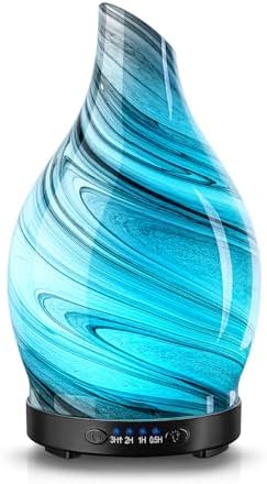 Glass Essential Oil Diffuser for Home, 120ML, 7 Color Lights by JOYOLO