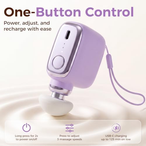 Mini Massage Gun, Pocket Percussion Massager with 3 Speeds - Image 4