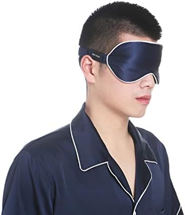 Mulberry Natural Silk Sleep Mask for Women & Men with Elastic Strap, Super Soft Sleeping Eye Mask, Size M, (Navy Blue) - Image 6