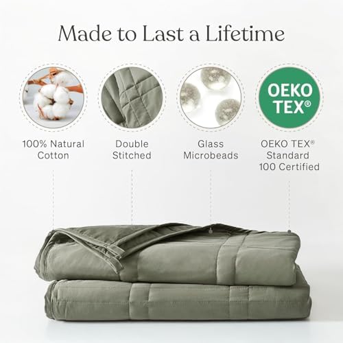 Baloo Weighted Blanket for Adults 20 lb Full/Queen (Moss, 80"x87") - Image 3