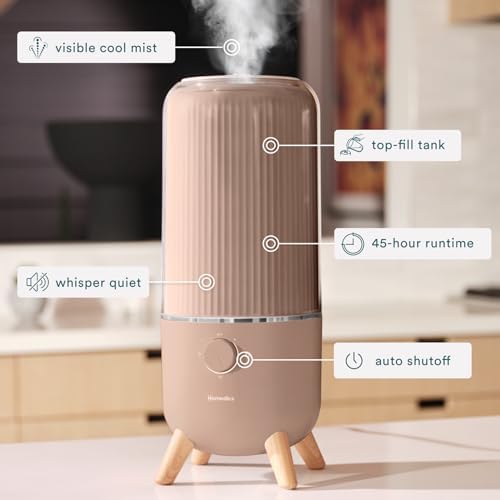 Homedics Ultrasonic Humidifier, Bedrooms and Home Offices, 0.97-Gallon Tank - Image 3