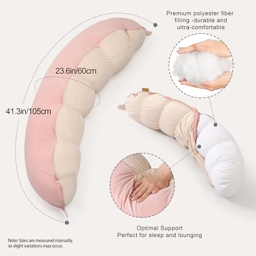 Peallow(Pat. Pend) – Long Round Body Pillow for Adults, Bolster Pillow for Sleeping, Soft and Supportive Pillow for Sleeping & Lumbar Support - Image 3