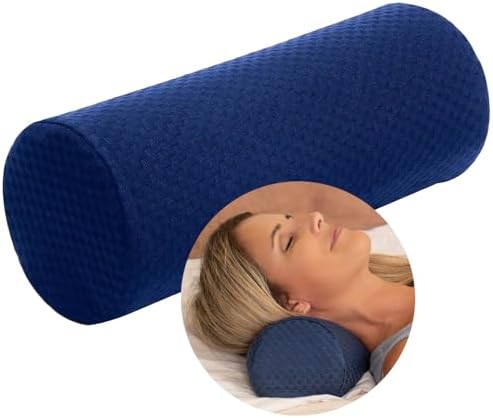 Carex Memory Foam Cervical Neck Pillow, Round - Contoured Design to Support Neck and Shoulders, Relieve Pain and Pressure, Neck Roll Pillow for Sleeping, Memory Foam by Carex