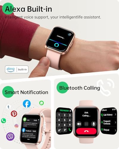 Smart Watches for Women, 1.83" Alexa Smart Watch for Android & iPhones with Call/SMS/Reminder, 120+ Sport Modes Fitness Watch with Sleep/Heart Rate Monitor, Activity & Health Tacker, 3ATM Sport Watch - Image 2