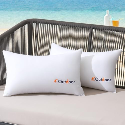 MIULEE Pack of 2 12x20 Inch Outdoor Waterproof Throw Pillow Inserts by MIULEE