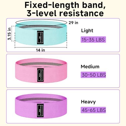 Resistance Bands, Fabric Workout Bands for Women & Men, Cloth Booty Resistance Loop Bands, Thick Squat Bands for Home Fitness, Gym, Yoga, Pilates for Butt Legs Thigh Hip Glute - Image 3