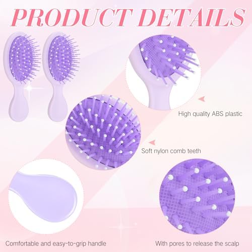 Epakh 12 Hair Brush Comb Set Wet Detangling Mini for Travel, Bright Color - Image 5