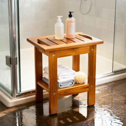 VaeFae Teak Shower Bench, Small Bench - Image 2