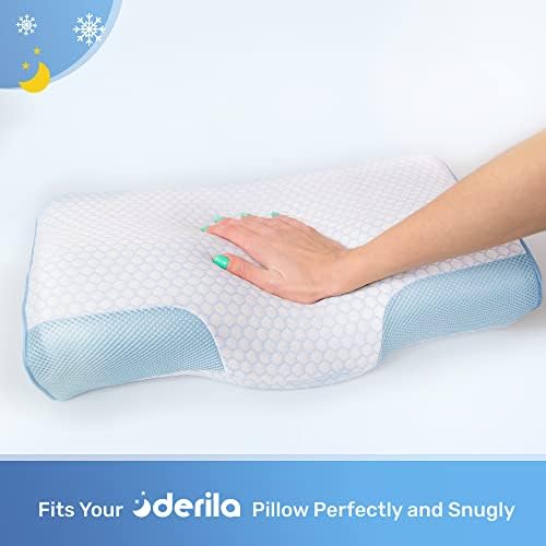 Derila Cooling Pillowcase for Neck Pillow, Cover Only, White, 50 x 30 cm - Image 2