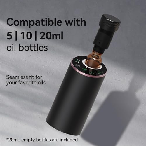 Waterless Essential Oil Diffuser Aromatherapy Scent Diffusers for Home Large Room, Bedroom, Car, Office, Desk, Battery Operated Mini Portable Air Freshener, 3 Countdown Timers & 3 Mist Levels - Image 5