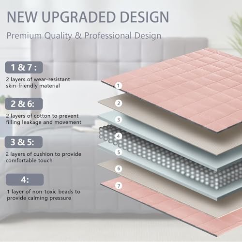 Weighted Blanket for Adults 20lbs, 88"x104", King Size Cooling Heavy Throw Blanket for 180-220lbs, Microfiber Soft Big Blankets Weighted Comforter, Pink - Image 5