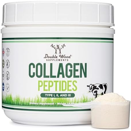 Collagen Peptides Powder, Type I, II + III, Skin, Hair + Joint, 16 oz by DoubleWoodSupplements
