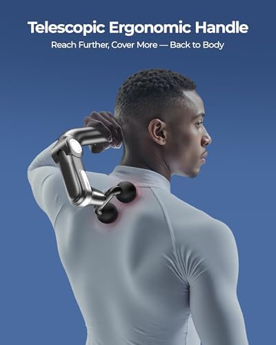 KingPavonini Foldable Massage Gun Deep Tissue, Grey, Model JA-G7 - Image 2