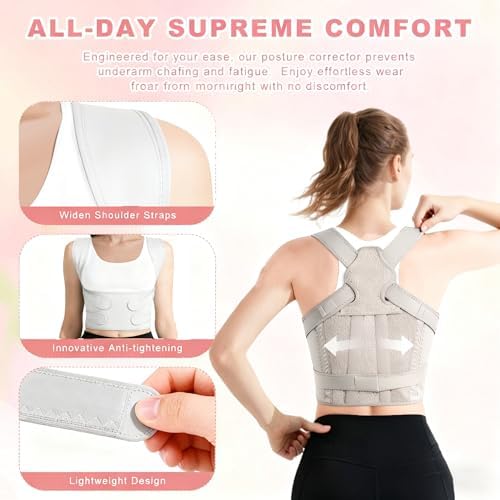 Back Brace Posture Corrector for Women and Men, Back Shoulder Support Belt - Image 3
