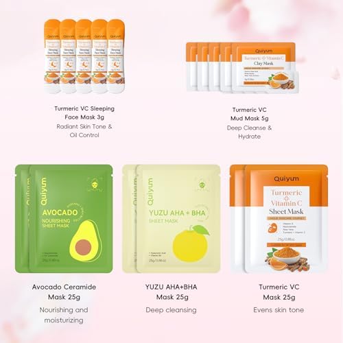 QUIYUM 26PCS Face Masks& Lip& Eye Masks Skin Care Set for Women Teens Girl - Image 4