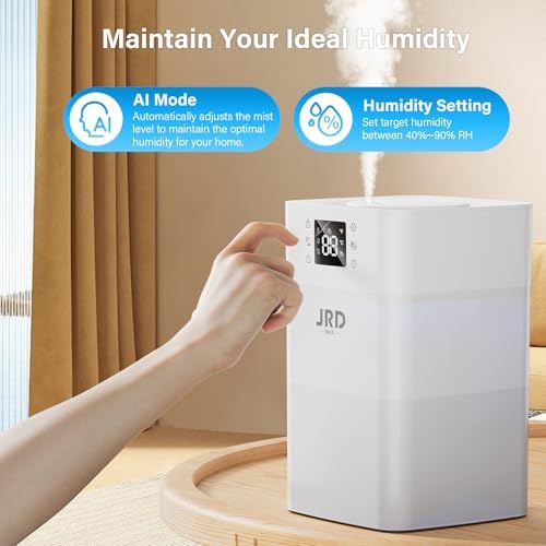 JRD Humidifiers 4L for Bedroom, Cool Mist Humidifier for Large Room, 40H Runtime, Night Light, 360° Nozzlefor Home, Office, Baby Nursery, Plants - Image 2