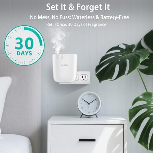 Waterless Diffuser, Plug in Diffuser for Essential Oils,Waterless Essential Oil Diffuser in Wall, Smart Bluetooth App Control, Up to 500 Sq.ft Coverage, White - Image 2