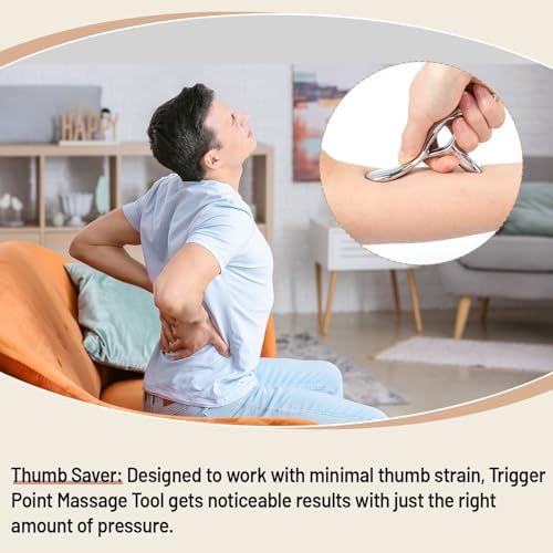 2 Pcs Trigger Massage Tool Acupuncture Pen Gua Sha Massage Scraping Tool Manual Reflexology Body Point Deep Tissue Muscle Scraper Massager for Head Neck Hand Waist Calf Foot(Silver,Large) - Image 5
