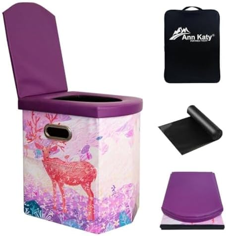 Ann Katy XL Portable Camping Toilet for Adults,Lightweight Folding Potty by AnnKaty