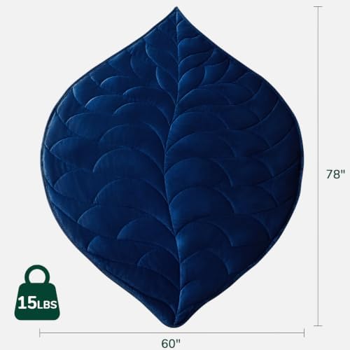 Weighted Blanket for Adults 15 lbs, 60" x 78" washable Blankets, Navy Blue - Image 2