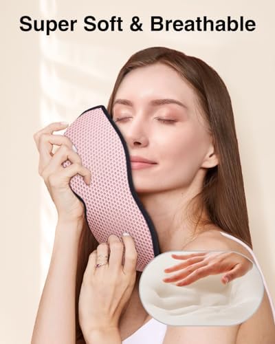 MABAO Sleep Mask for Side Sleeper, Eye Mask for Sleeping Women Men, Pink - Image 5