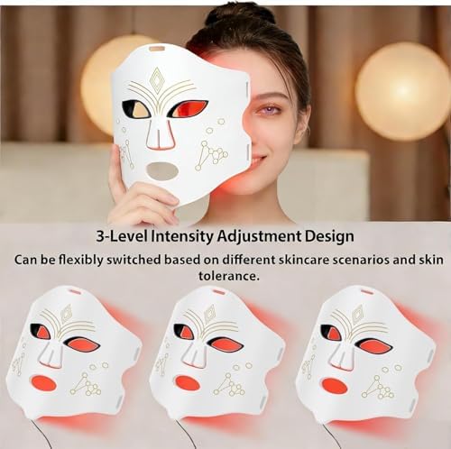 Red Light Therapy for Face, 4 Modes LED Light Therapy Mask with 850nm NIR Infrared Red & Blue Light, Rechargeable Portable Facial Skincare Device with Timer for Home Use, Lightweight for Women & Men - Image 2