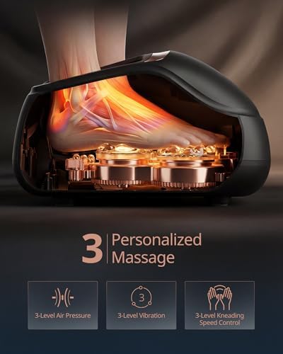 ibreo 4-in-1 Shiatsu Foot Massager with Heat, Deep Kneading, Air Compression, Vibration, FSA Eligible, HSA Eligible for Neuropathy, Plantar Fasciitis, Pain Relief, Gift for Women & Men Size Up to 14 - Image 2