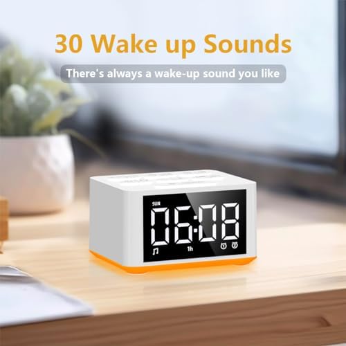 3-in-1 Sound Machine White Noise Machine Dual Alarms 12 Color Night Lights 30 Soothing Sounds 15 Wake Up Sounds 32 Volume for Baby Adults Kids Sleep Timer Memory Function Backup Battery Alarm Clock - Image 6