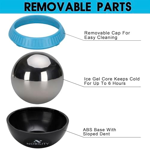 Nobility Massage Ball Roller– Ice Cold and Hot for Deep Tissue and Sore Muscle Relief of Stiffness and Stress, Body, Neck, Back, Foot, Plantar Double Black - Image 5