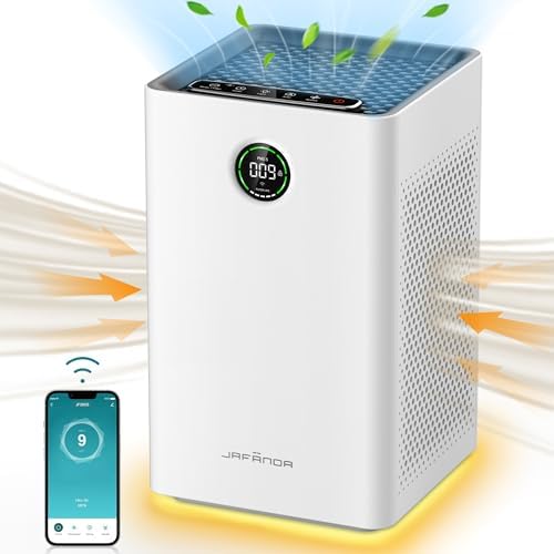 Smart WiFi Air Purifiers for Home Large Room up to 1190 Ft², HEPA Air Purifier with Activated Carbon, 23dB Quiet Air Cleaner for 99.7% of Dust, Smoke, Odor, Pet Dander, Pollen, JF260S White by Unknown
